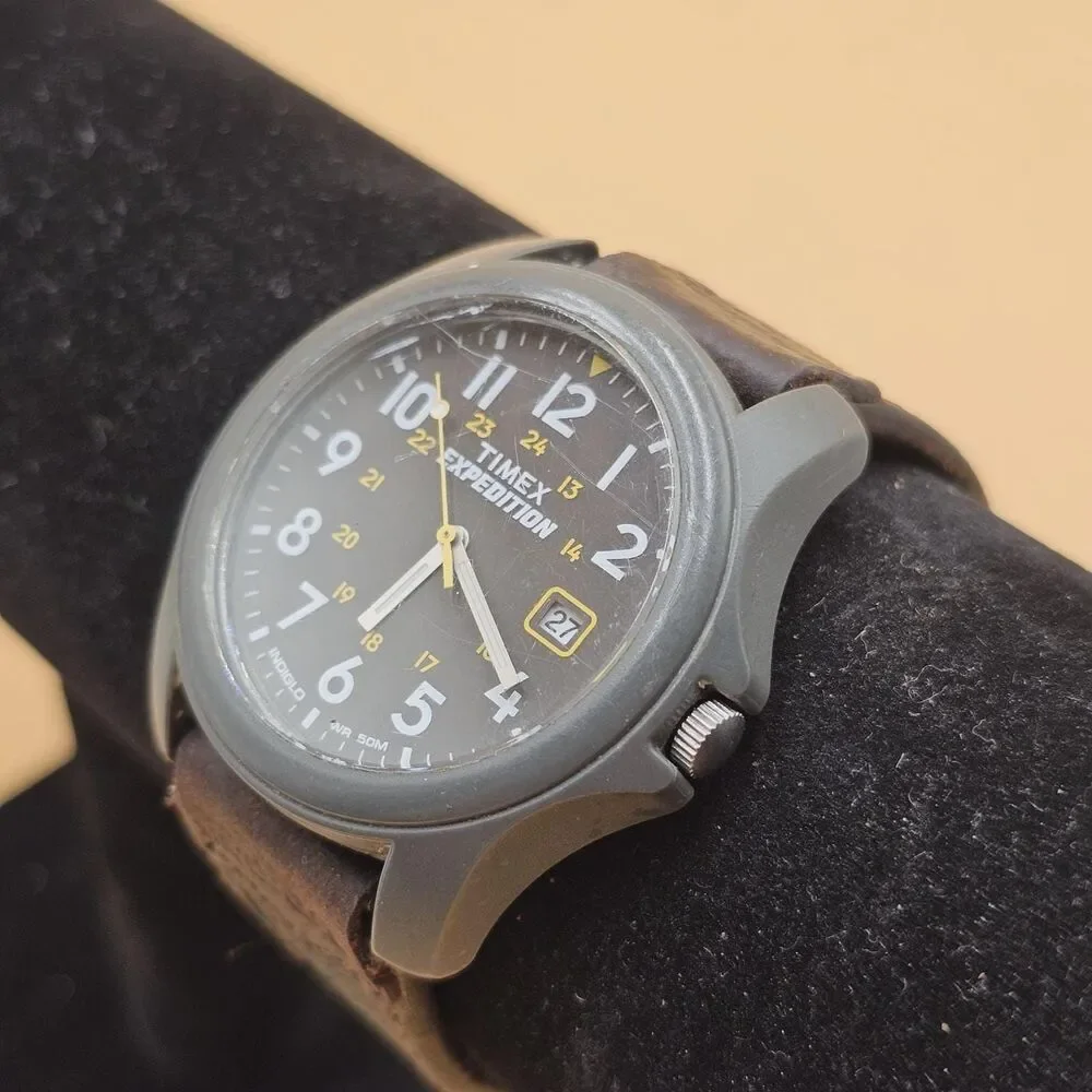 Timex T42571 Mens Expedition Camper Gray/Black 39mm Outdoor Watch New Battery